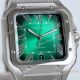 TW Factory Replica Cartier Santos 39.8mm Large Model Green Ombre Dial Steel Watch (4)_th.jpg
